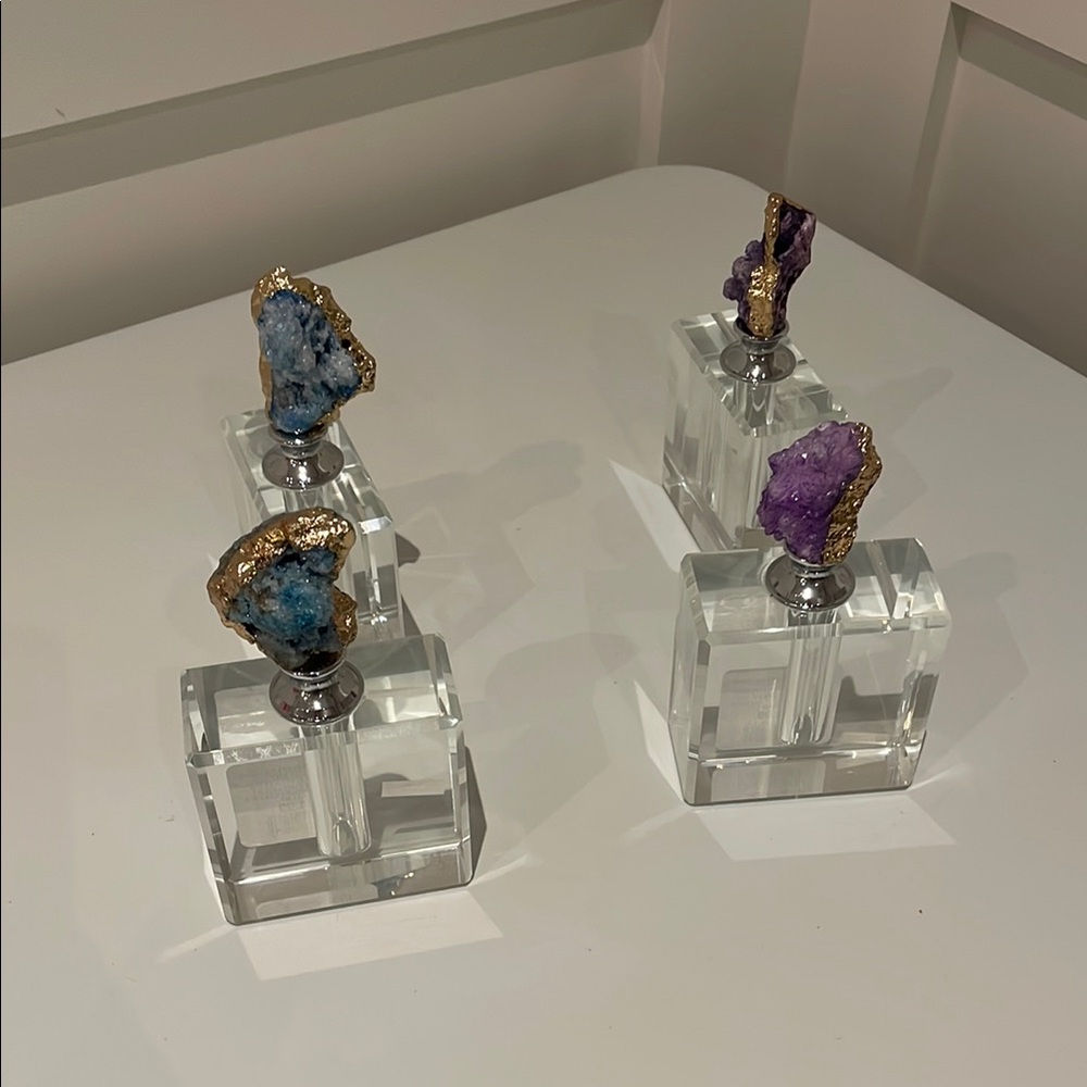 Crystal Glass Perfume Dropper with Gold Accents